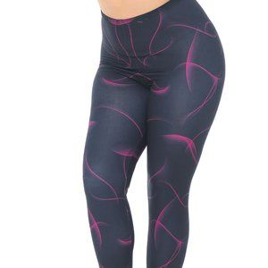 Black and Fuchsia Plus Size Leggings - Soft and Creamy - Size 10